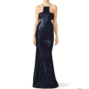 JAYGODFREY Navy Sequin MIDI Dress with Cutouts
